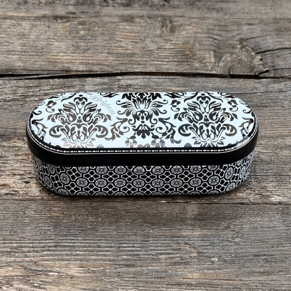 Brighton Accessories - BRIGHTON Eyeglass/Sunglass Metal BLACK & WHITE DESIGN Damask Tin Hard Case